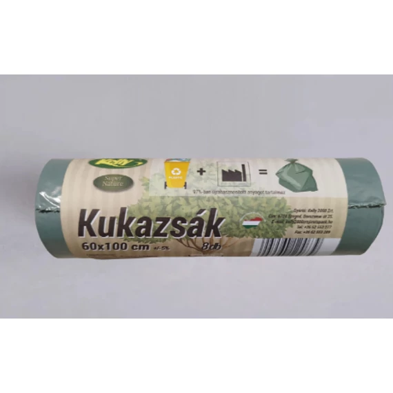 Újrahasznosított műanyagból készült szemeteszsák - 110 l, 8 db/tekercs