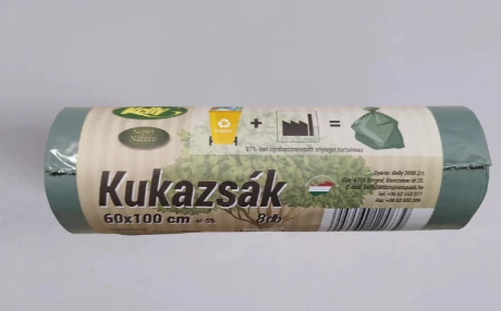 Újrahasznosított műanyagból készült szemeteszsák - 110 l, 8 db/tekercs